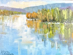 Kleiner See 3 von Allison Chambers, Öl-Landschaftsgemälde, horizontal