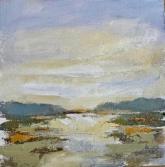 Small Marsh 9 di Allison Chambers, Quadro paesaggistico ad olio con cornice di piccole dimensioni