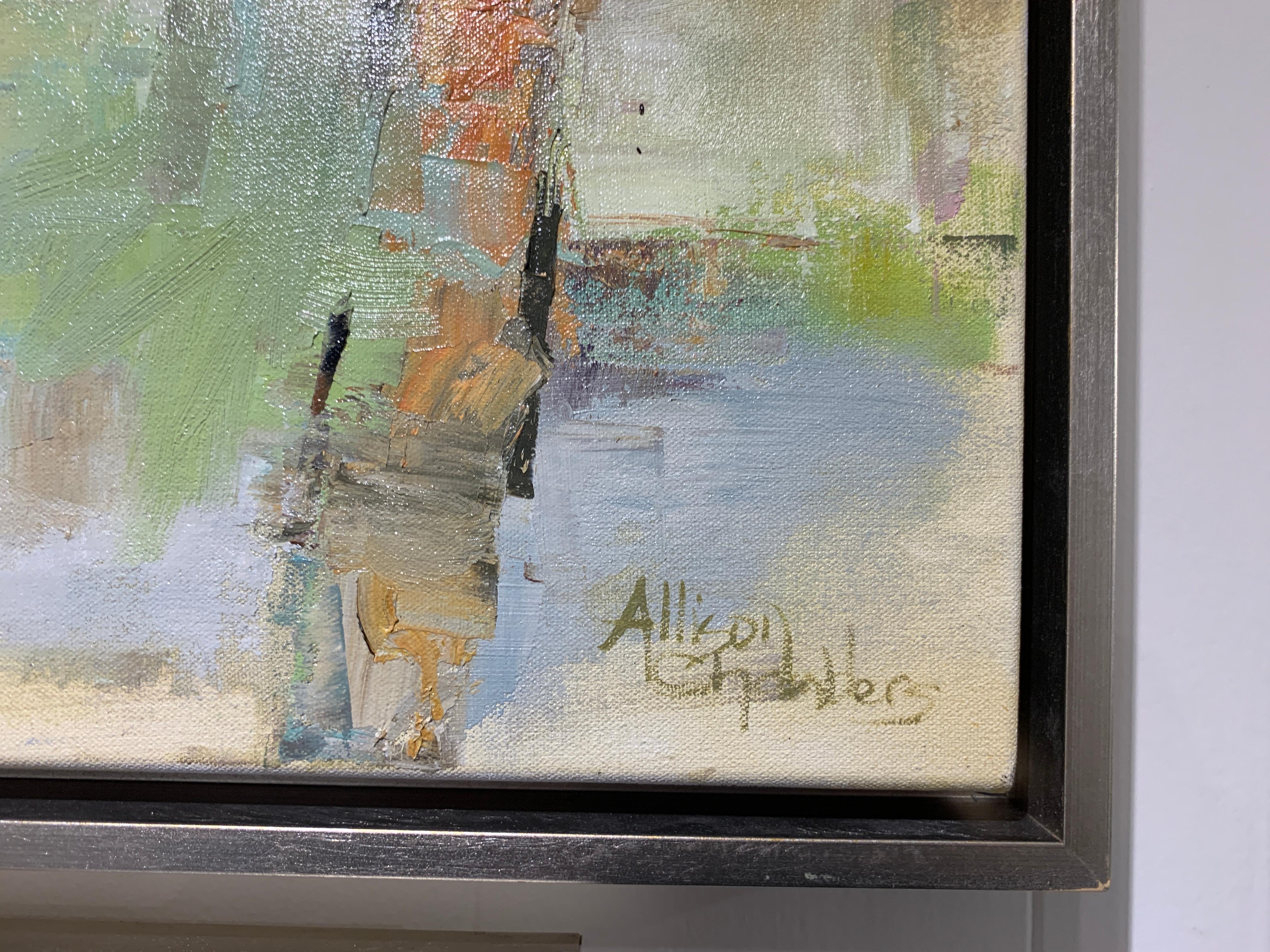 Strategy by Allison Chambers, Framed Abstract Oil on Canvas Painting 1