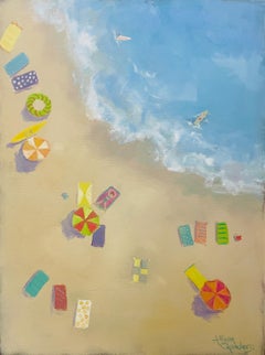 Summer Memories by Allison Chambers, Oil on Canvas Vertical Beach Painting