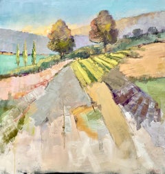 Take Me There von Allison Chambers, Öl auf Leinwand, quadratisches Gemälde, Frankreich