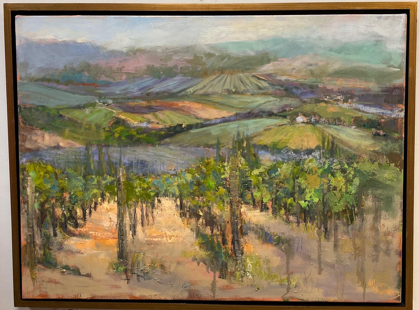 Allison Chambers Landscape Painting - The Hills Are Alive, original 30x40 impressionist Italian landscape