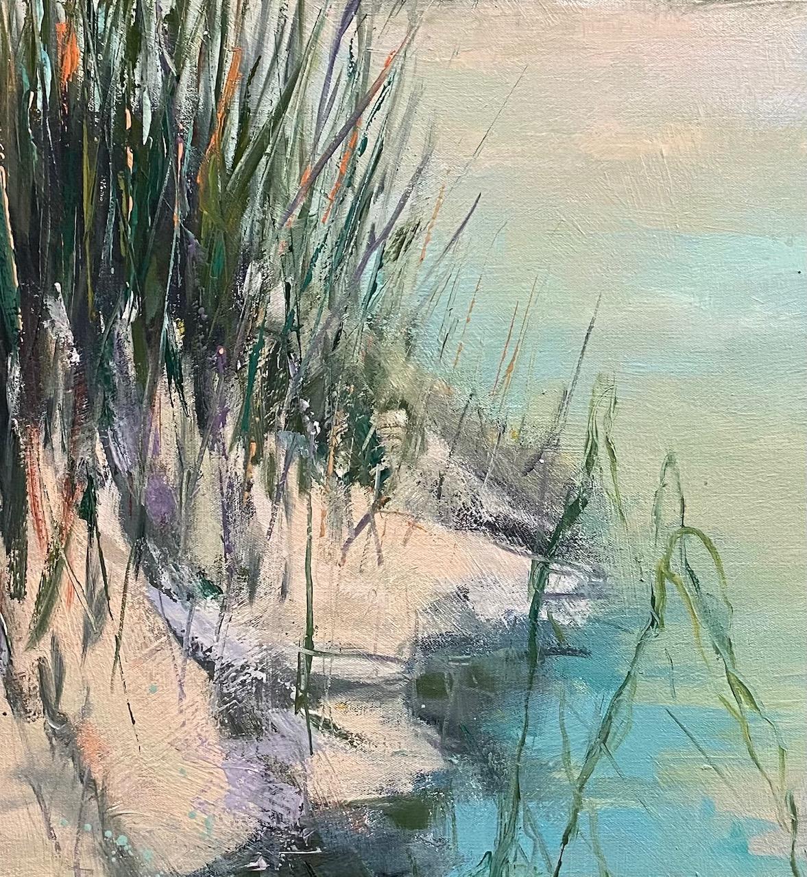Through the Weeds II, Original 40x30, abstrakte expressionistische Meereslandschaft (Abstrakter Expressionismus), Painting, von Allison Chambers