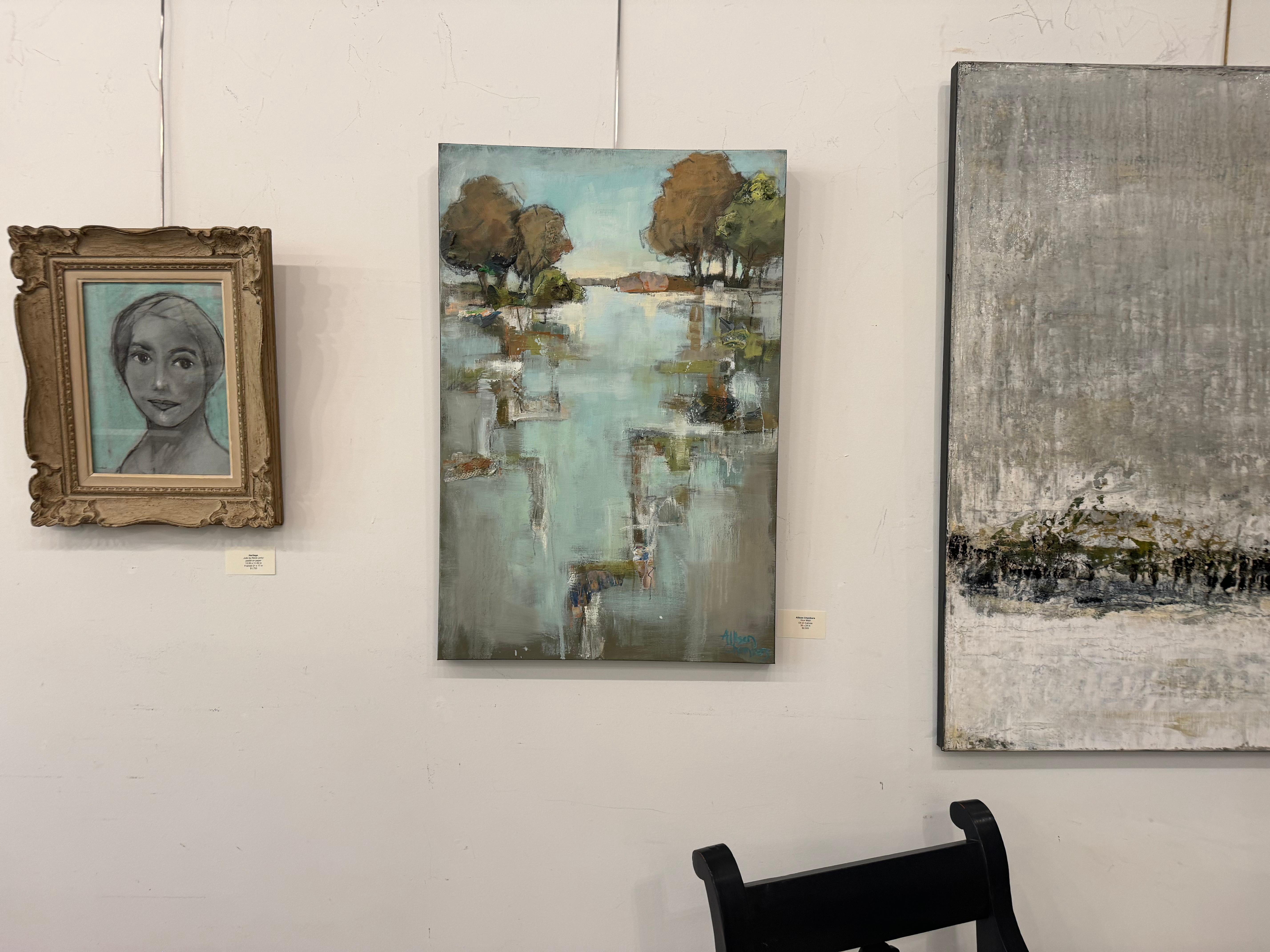Il tuo desiderio di Allison Chambers, dipinto verticale di paesaggio olio su tela 1