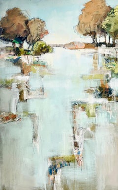 Votre Wish d'Allison Chambers, peinture verticale à l'huile sur toile de paysage