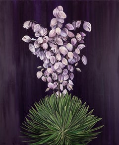 Adam's Needle Yucca, botanical, floral, green and purple plants