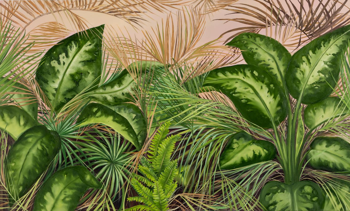 Flourish, botanical, green - Painting by Allison Green