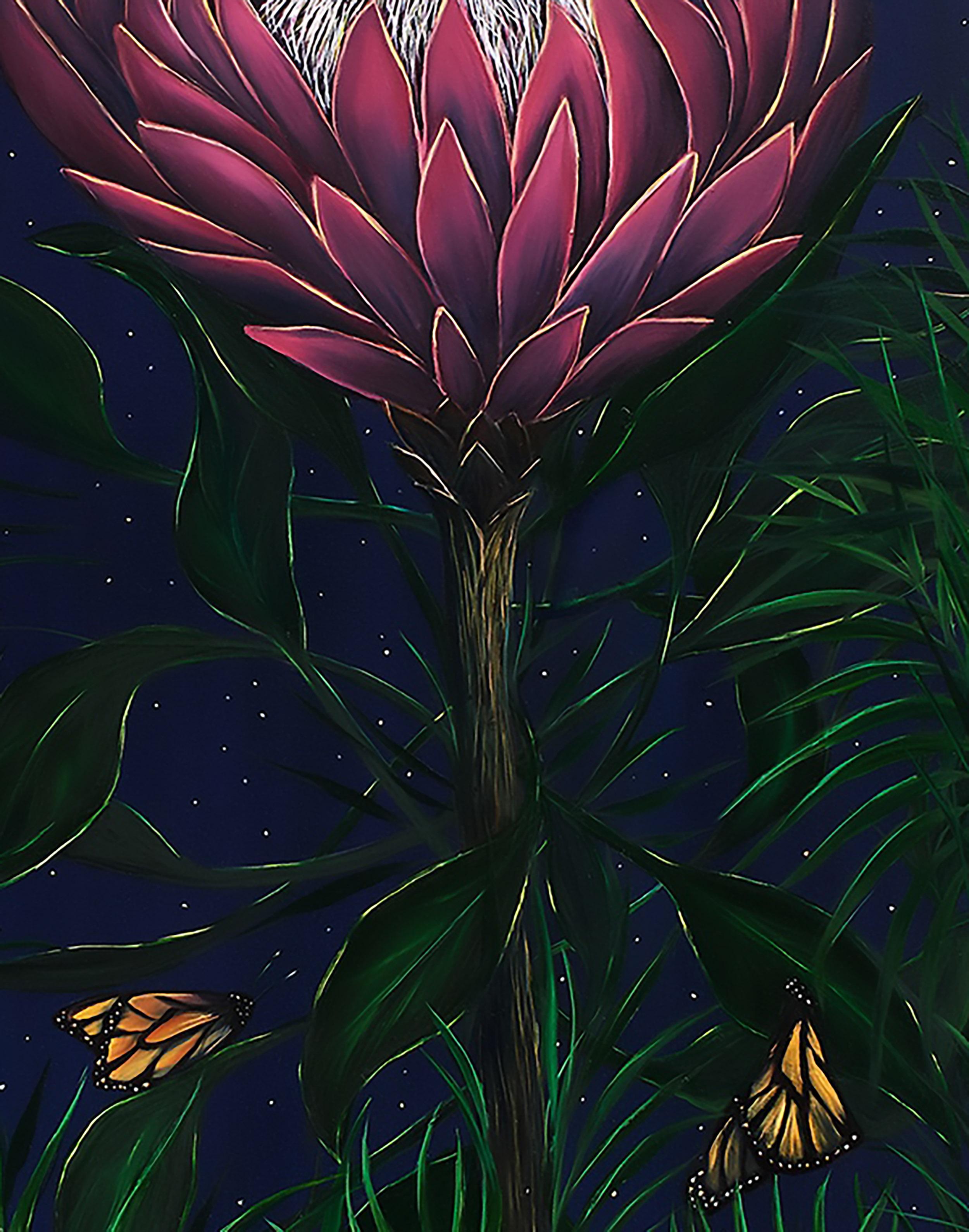Il giardino notturno - Painting di Allison Green