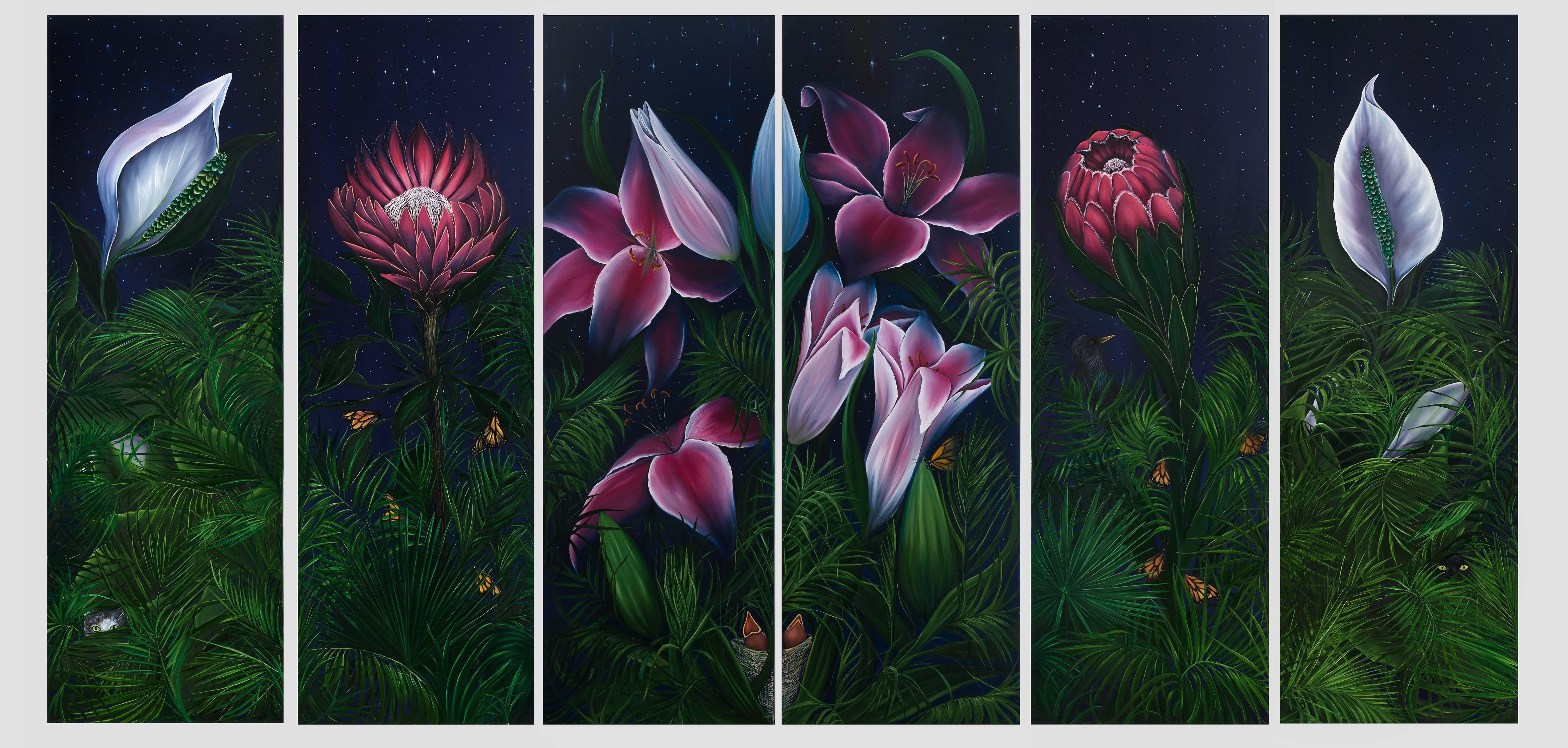 Allison Green Figurative Painting - The Night Garden