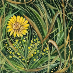 Wild Flower Study, botanical, floral, yellow and green plants