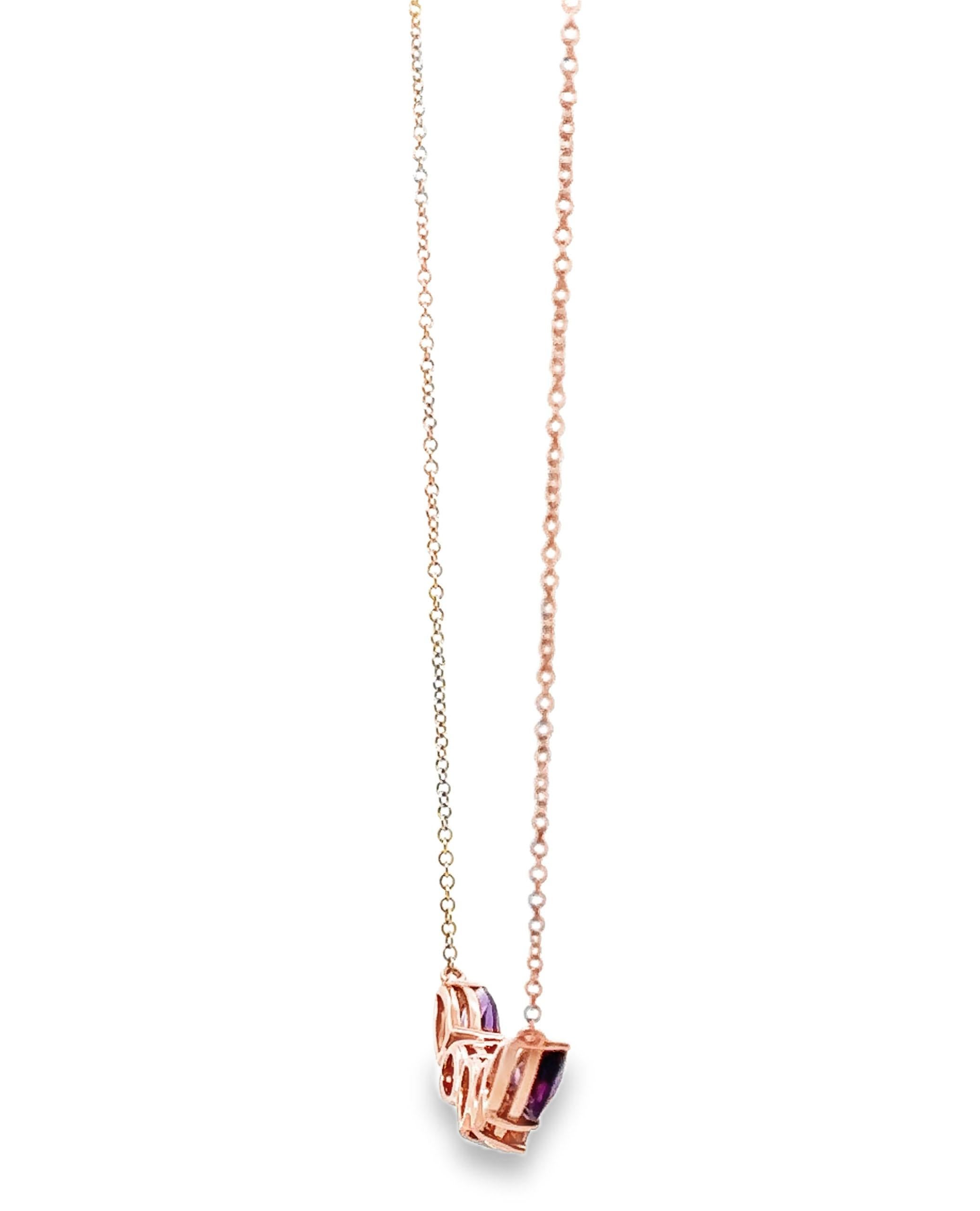 Contemporaneo Allison Kaufman Collana con ciondolo in oro rosa 14K con pietre semipreziose a cascata in vendita