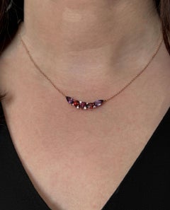 Allison Kaufman 14K Rose Gold Pendant Necklace Cascading Semi Precious Stones
