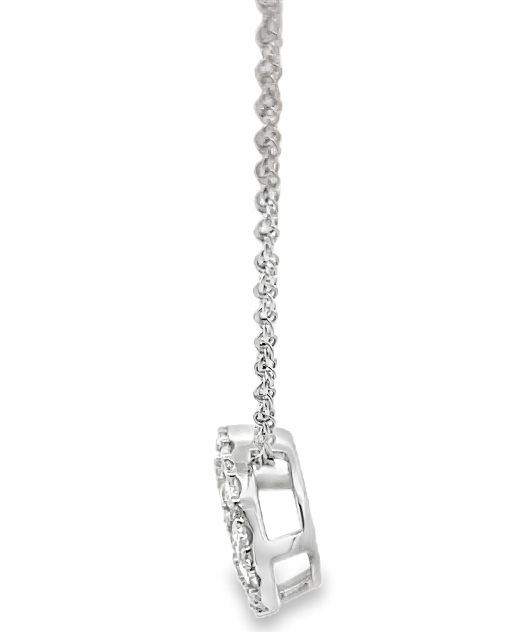 Allison Kaufman 14K White Gold Diamond Circular Pendant Necklace, 1.00 Carats For Sale 2