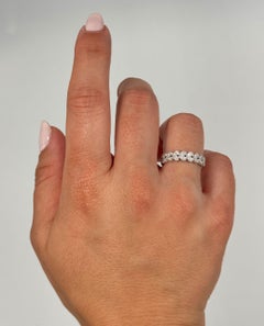 Allison Kaufman 14K White Gold Leaf Motif Wedding Band with Natural Diamonds