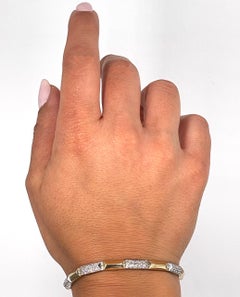 Allison Kaufman 14K Yellow and White Gold Diamond Bracelet 1.94 Carats