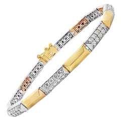 Allison Kaufman 14K Yellow and White Gold Diamond Bracelet 1.94 Carats