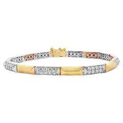 Allison Kaufman 14K Gelb- und Weißgold Diamantarmband 1,94 Karat