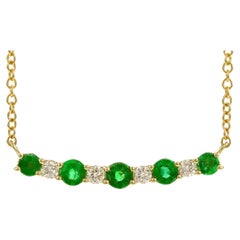 Allison Kaufman - Collana a catena in oro giallo 14K con smeraldi rotondi e diamanti