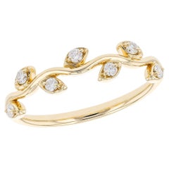Allison Kaufman 14K Yellow Gold Cascading Wedding Ring with 0.14 Carat Diamonds