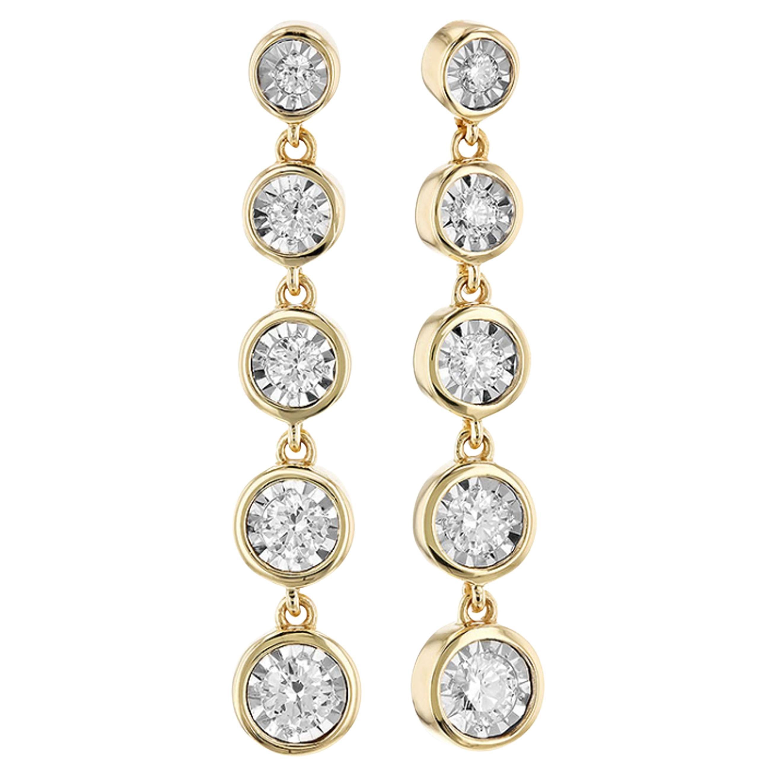 Allison Kaufman 14K Yellow Gold Dangle Diamonds Earrings