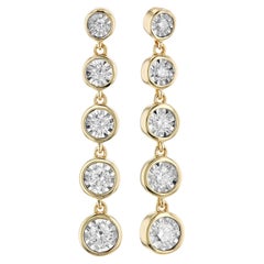 Allison Kaufman 14K Yellow Gold Dangle Diamonds Earrings