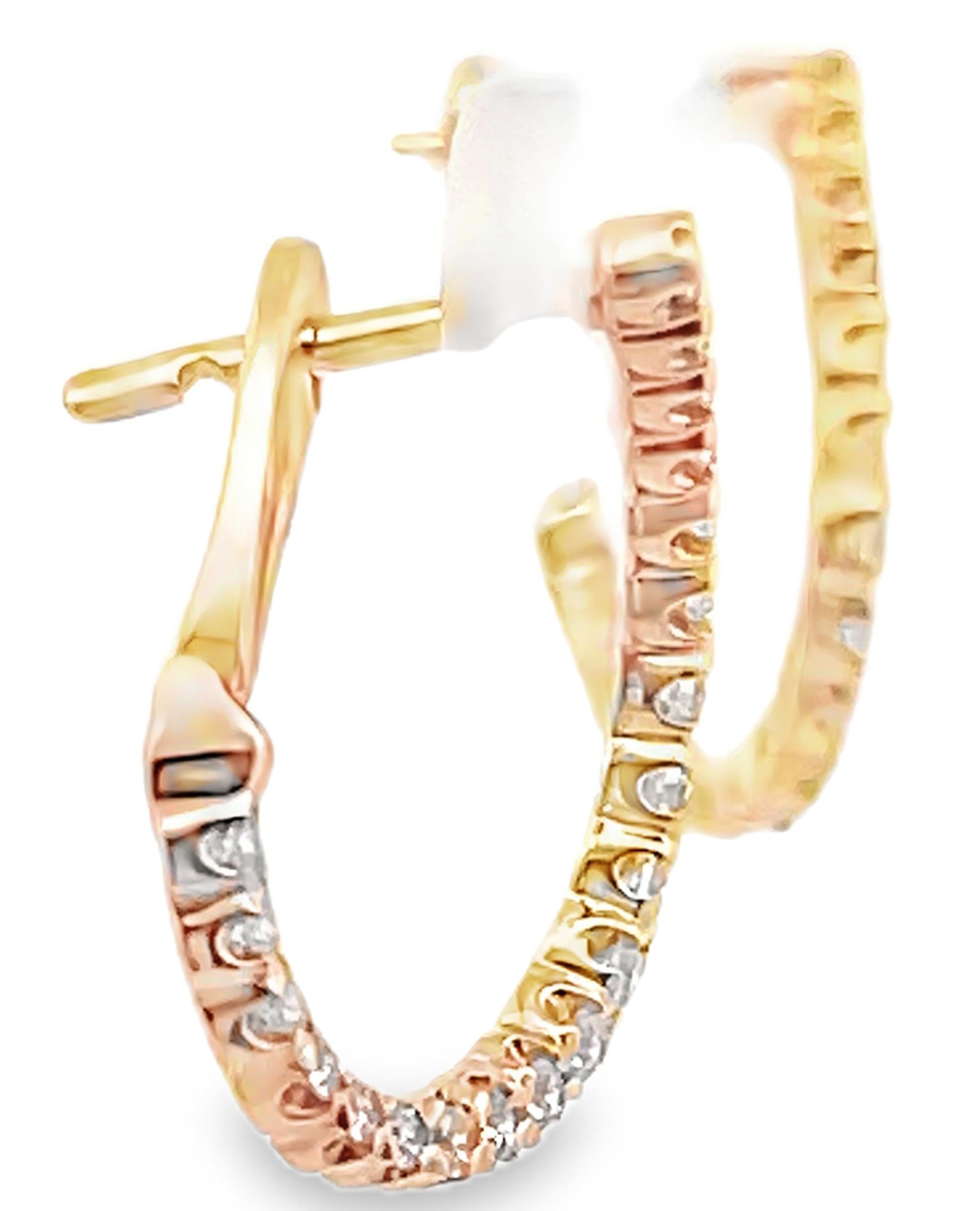 Allison Kaufman 14K Yellow Gold Diamond Hoop Earrings 0.50 Carats In New Condition For Sale In Old Tappan, NJ
