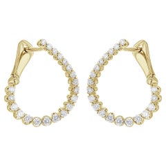 Allison Kaufman 14K Yellow Gold Diamond Hoop Earrings 0.50 Carats