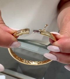 Allison Kaufman 14K Yellow Gold Geometric Bangle Bracelet with Diamonds