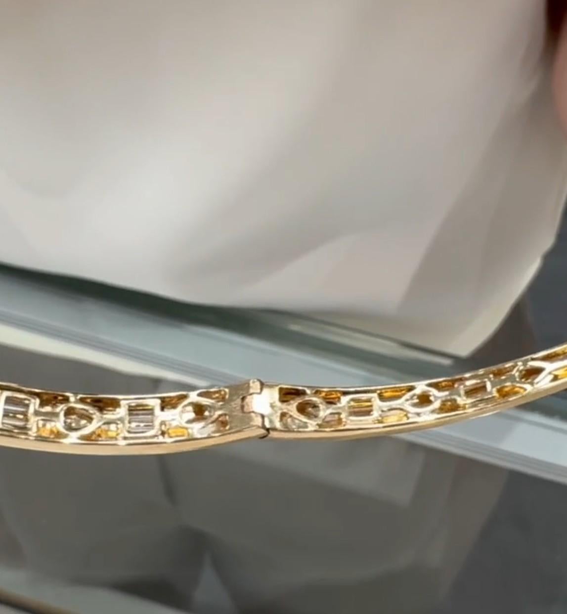 Allison Kaufman Bracelet jonc en or jaune 14 carats avec diamants en vente 1