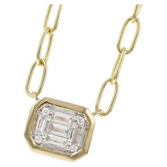 Allison Kaufman 14K Yellow Gold Paperclip Chain Necklace with Diamond Pendant