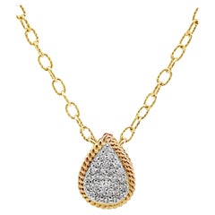 Collana con ciondolo con diamante a forma di pera in oro giallo 14K di Allison Kaufman, con catena A Link