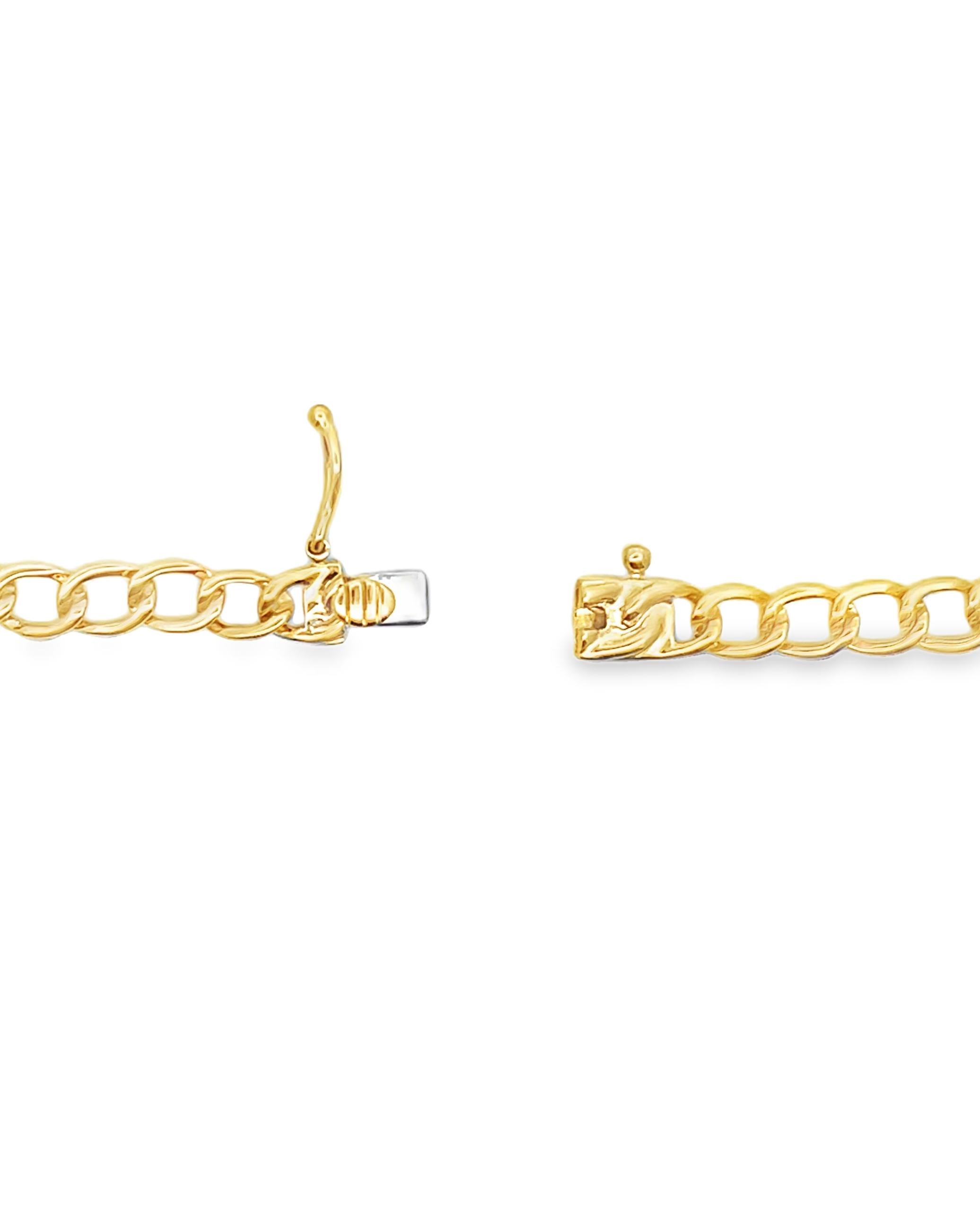 Collier à maillons en or jaune et blanc 14K et diamants 1,15 carats Allison Kaufman en vente 1