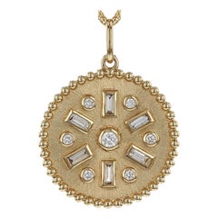 Allison Kaufman Anhänger Geometrische Diamant Medaillon Halskette in 14K Gelbgold