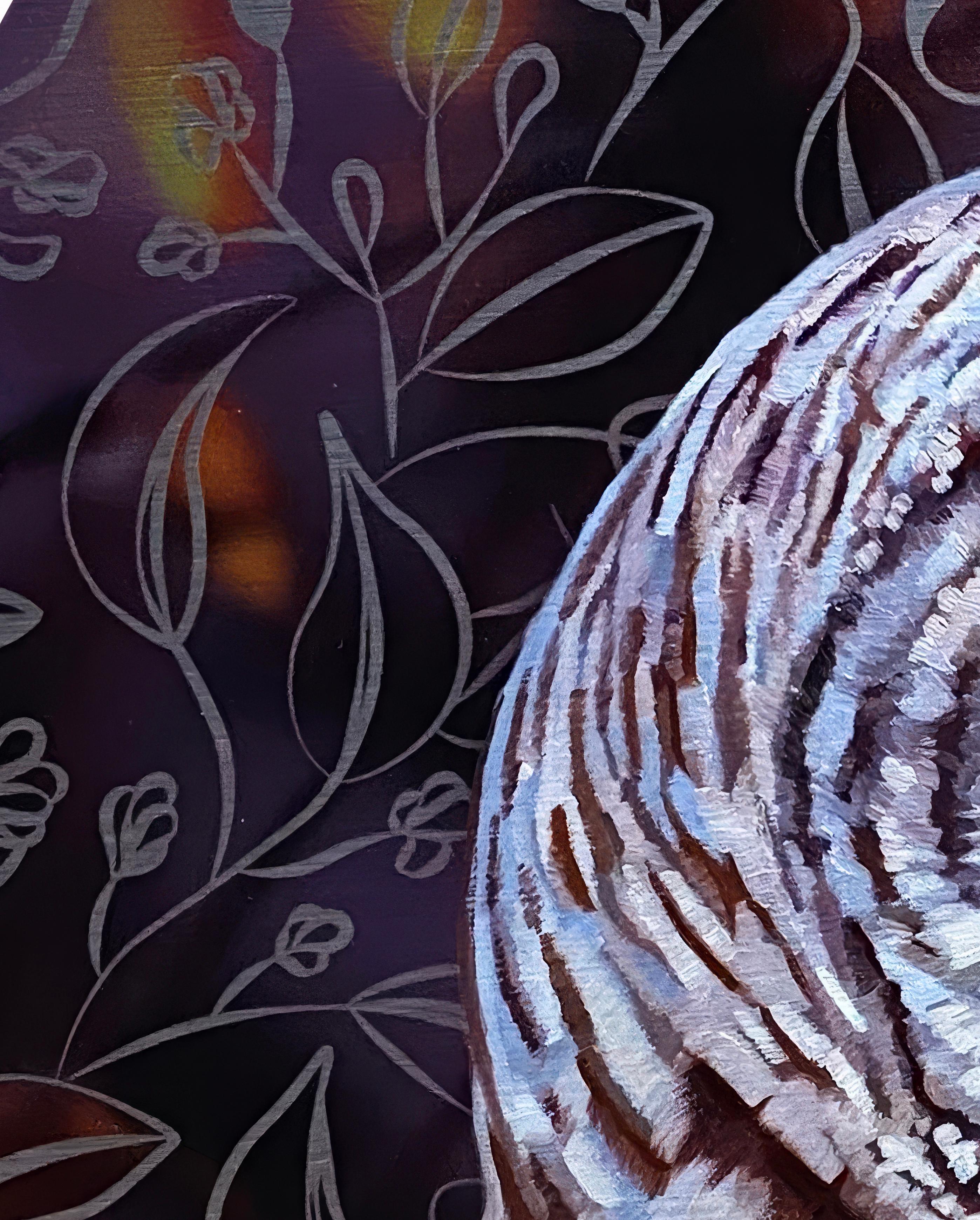 „Reflection: Barred Owl“ – Original-Ölgemälde, Waldvogelkunst, Reflection im Angebot 2