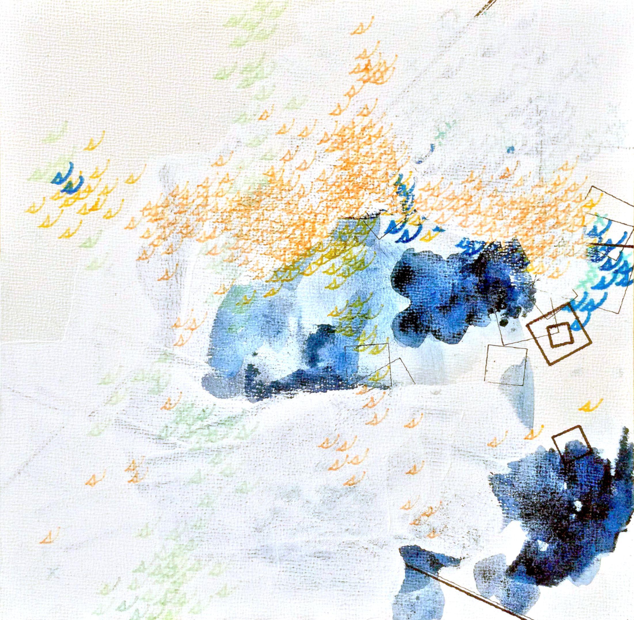 Clouds, Mixed Media on MDF Panel - Mixed Media Art by Allison Long Hardy