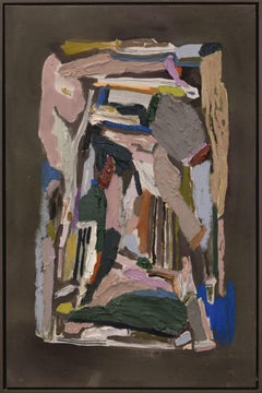 Mushaboom Abstract Mixed-Media Painting on Canvas, 36x24, 2010s