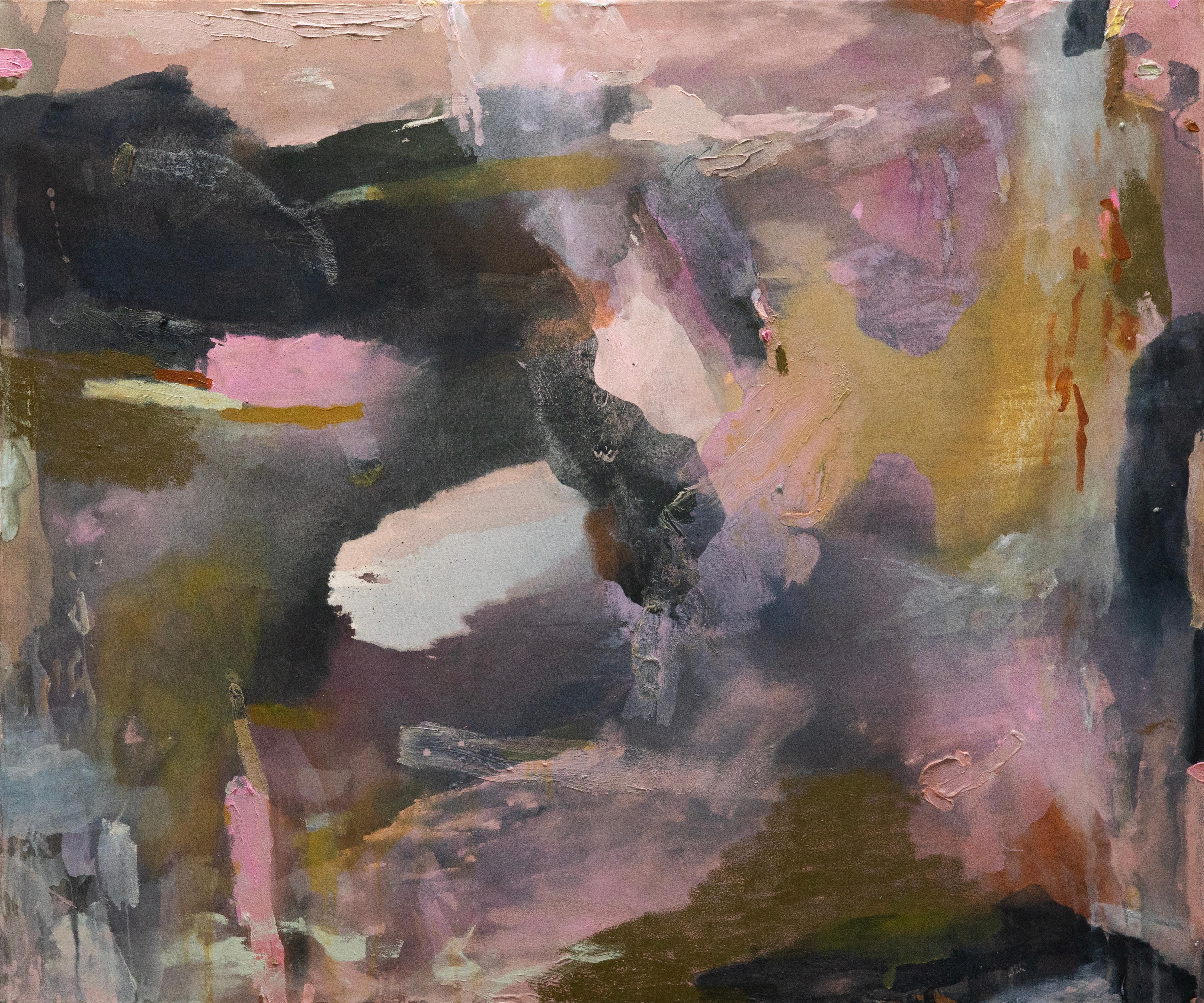 Allison Rohland Abstract Painting – "Rather Be" Abstraktes Gemälde, Mischtechnik auf Leinwand, 50x60 Zoll