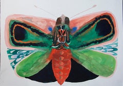 Allison Schulnik, Red Loch Bone #3, 2017, Gouache on paper, 15 x 11 in
