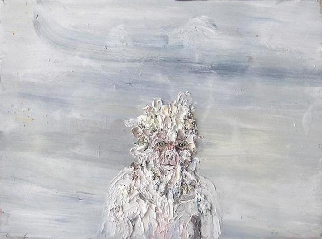 Ape Women # 3 (Albino), Olio su tela di Allison Schulnik, 2007