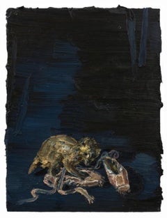 Critter with Pointe Shoes, Oil on Canvas Painting by Allison Schulnik, 2015