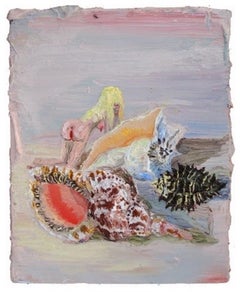 Chica de la concha, pintura al óleo sobre lienzo de Allison Schulnik, 2012