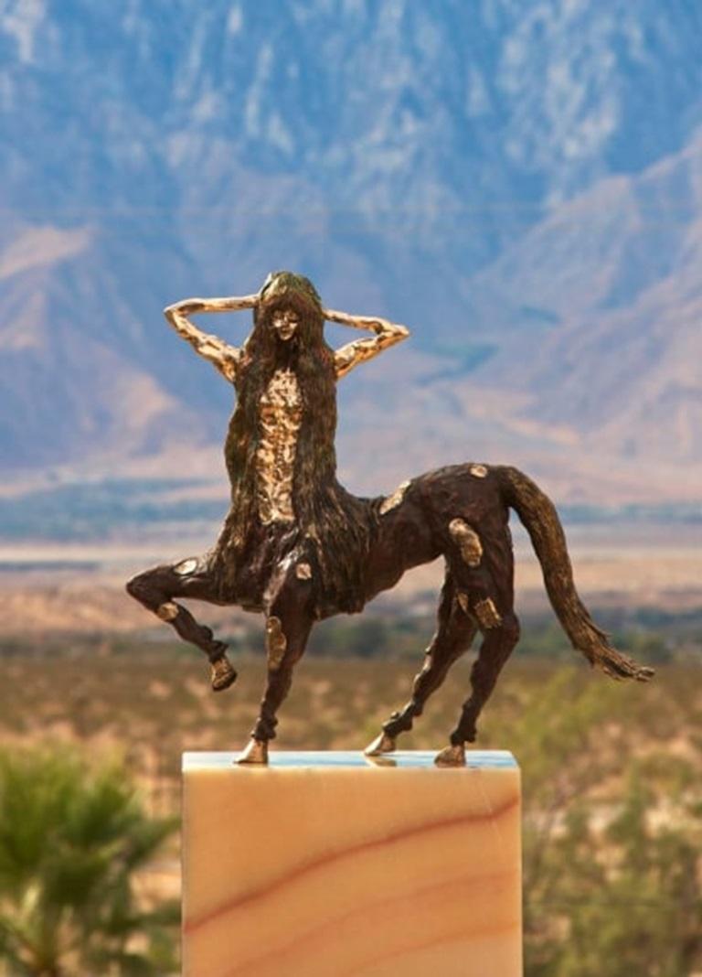 Centaurette 8, Cast Bronze Sculpture by Allison Schulnik, 2017

Additional information:
Medium: Cast bronze on stone base
Dimensions: 29 × 20 × 8 in (73.7 × 50.8 × 20.3 cm)
Artist initials inscribed bottom back right hoof of the sculpture.