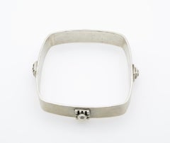 Allison Stern Silver Square Bracelet Architectural Design
