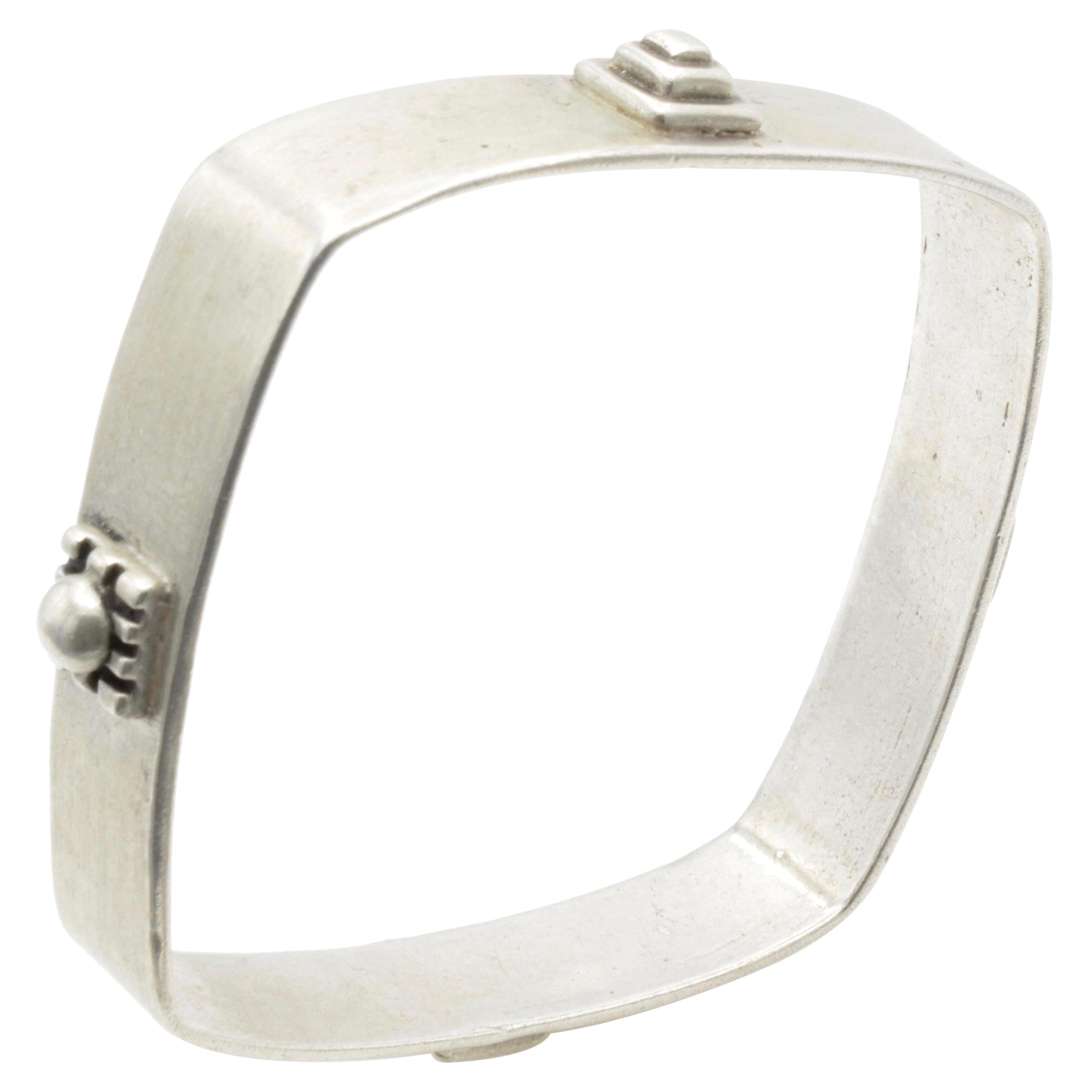 Allison Stern Bracciale quadrato in argento Design/One