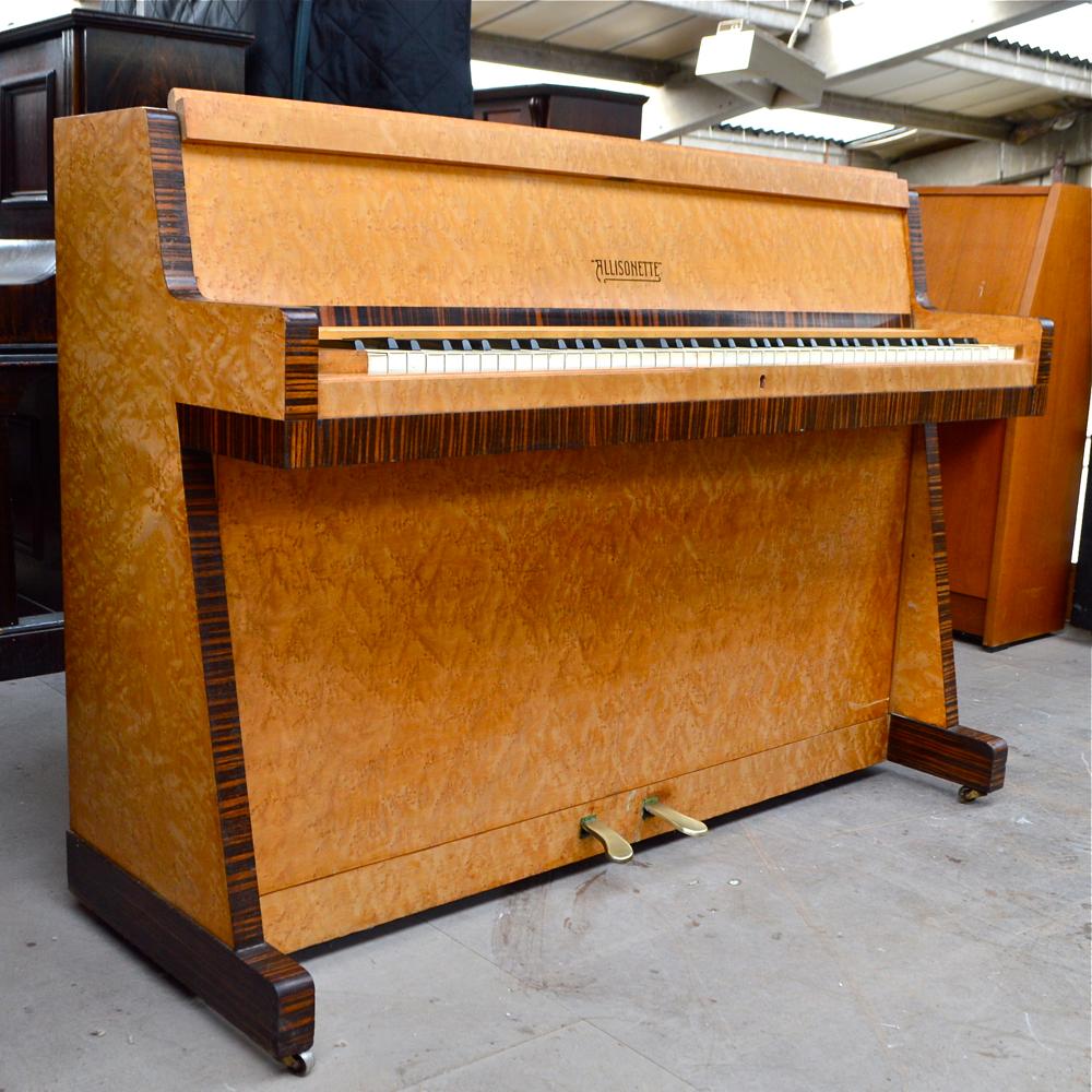 Allisonette Art Deco Studio Piano In Excellent Condition For Sale In Macclesfield, Cheshire