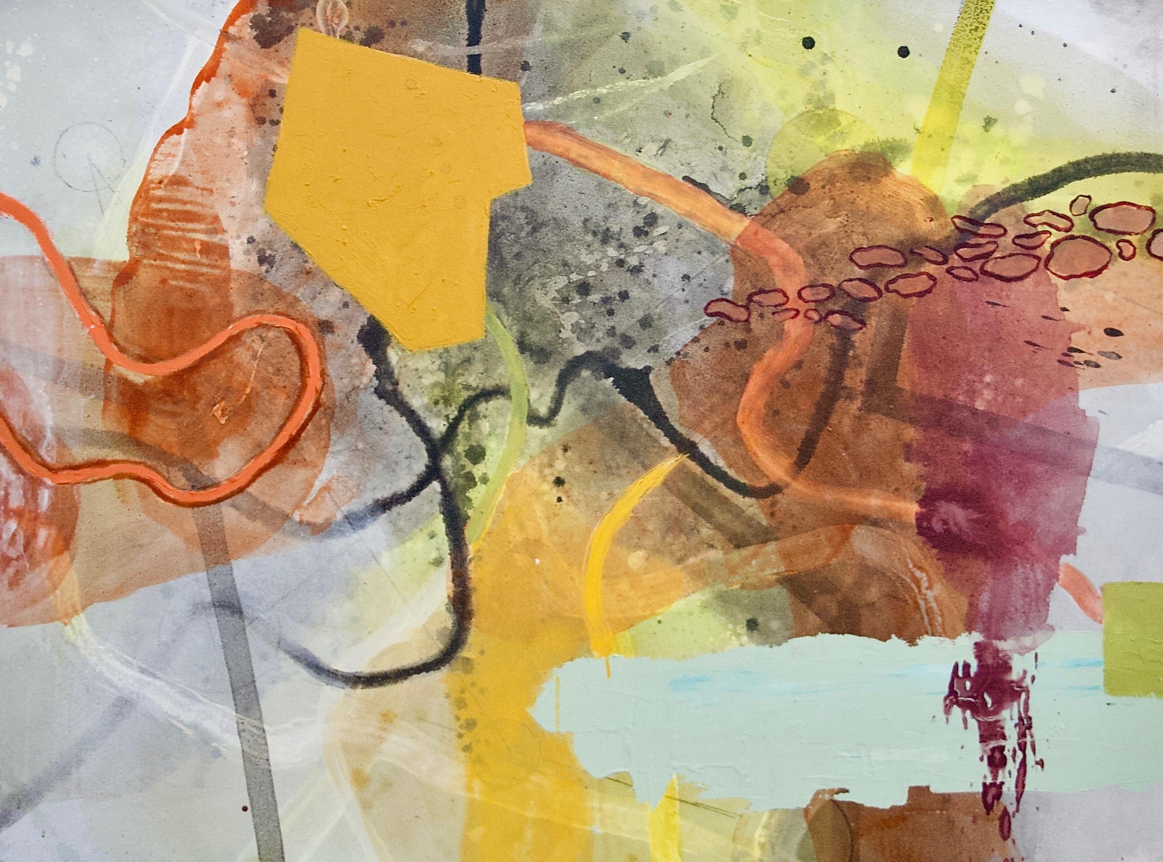 Now River Now Road #5 - Mixed Media Art di Allison Stewart
