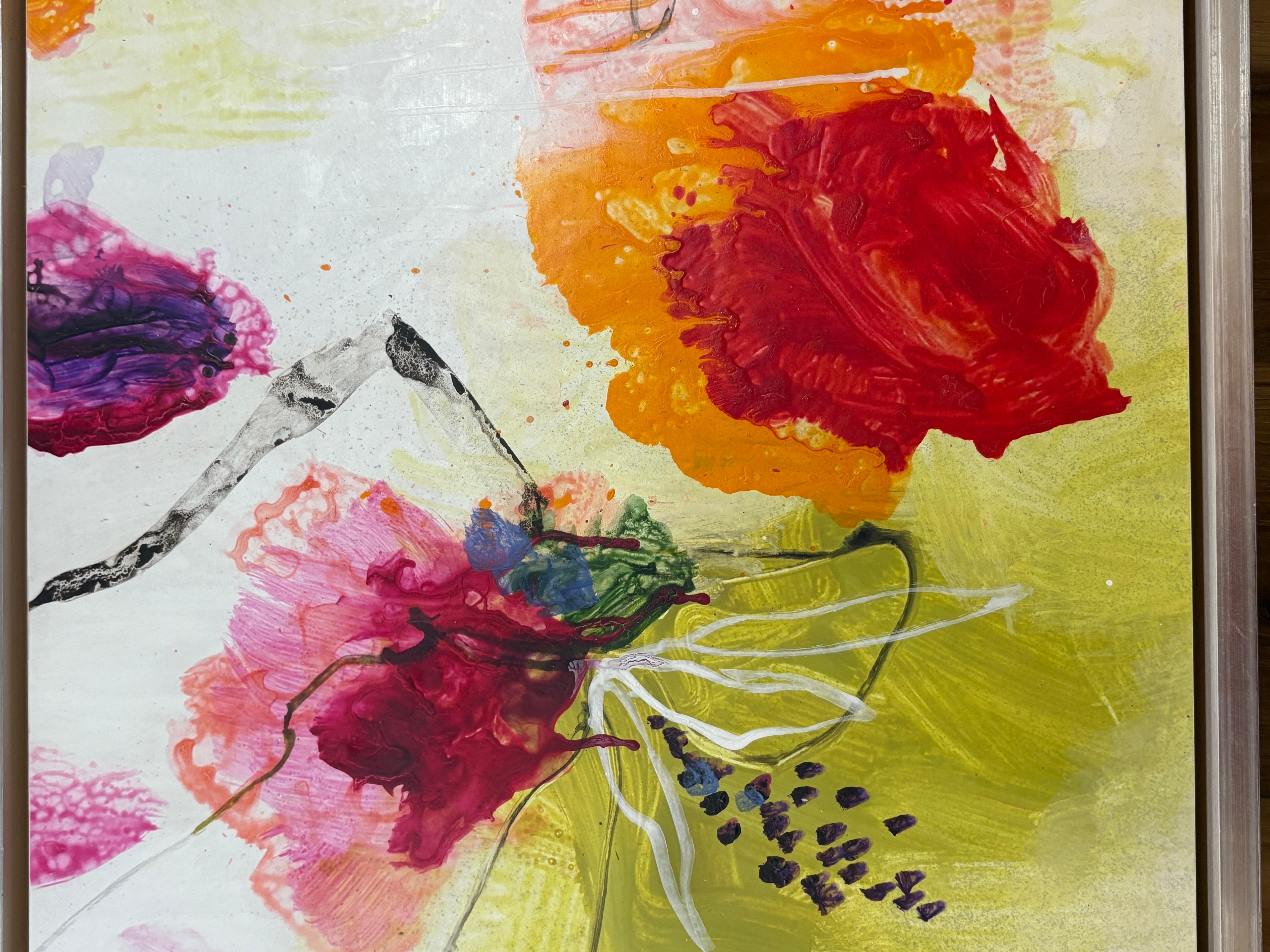 Allison Stewart ( 1942 - ) Louisiana
Allison Stewart (Born 1941) 3 piece series oil paintings on canvas titled bayou haiku active/lives in Louisiana.  Allison Stewart is known for Mixed-media semi-abstract painting, floral images, nature