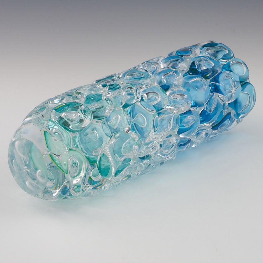 Allister Malcolm Luminescent Aqua Bubble Wrap Cylindrical Vase 2023 For Sale 1