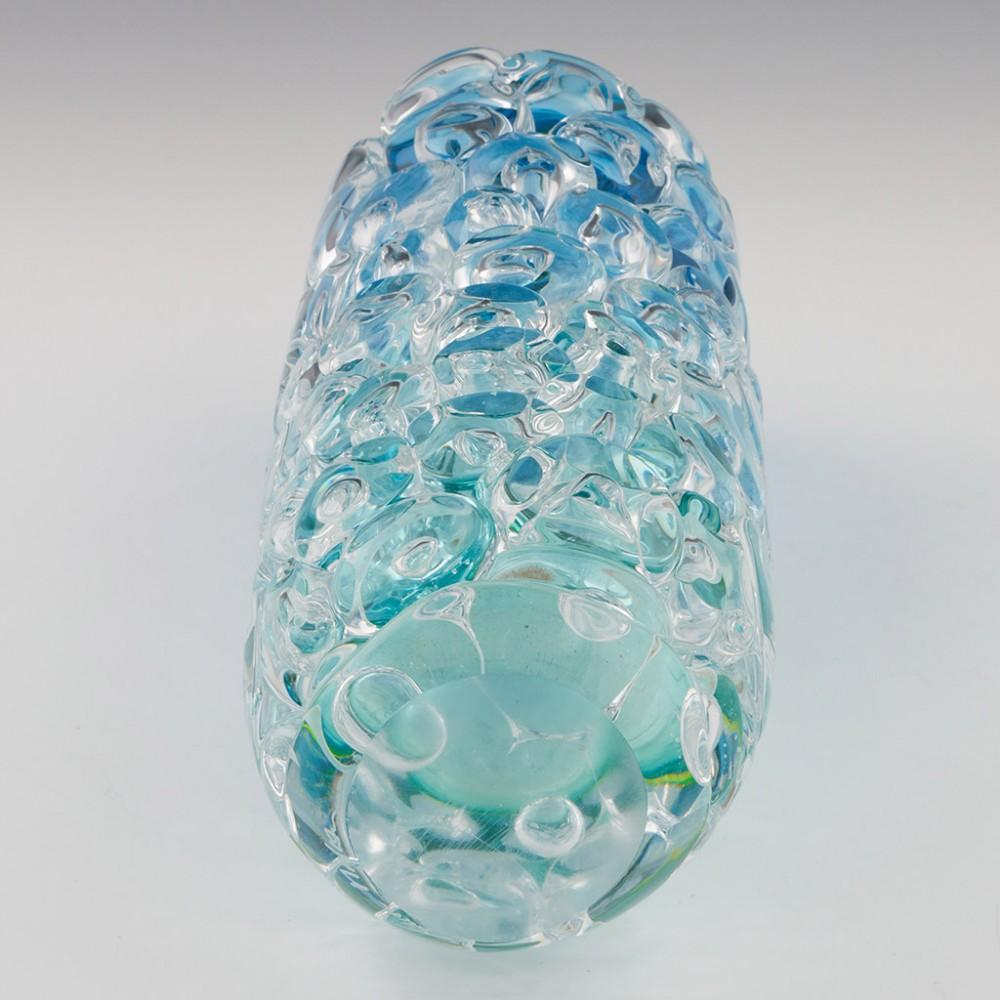 Allister Malcolm Luminescent Aqua Bubble Wrap Cylindrical Vase 2023 For Sale 3