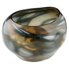 Vaso Tondo ambrato in vetro di Allister Malcolm Studio